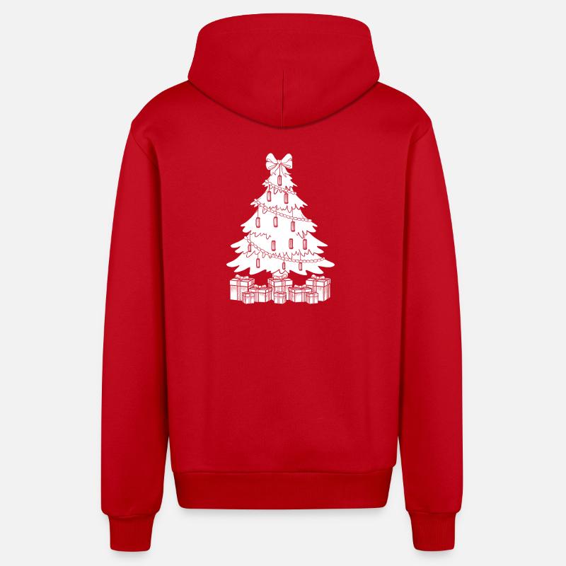 Harmonica Musican Sapin de Noël Harmonica - Veste à capuche bio décontractée fabriquée en UE - rouge