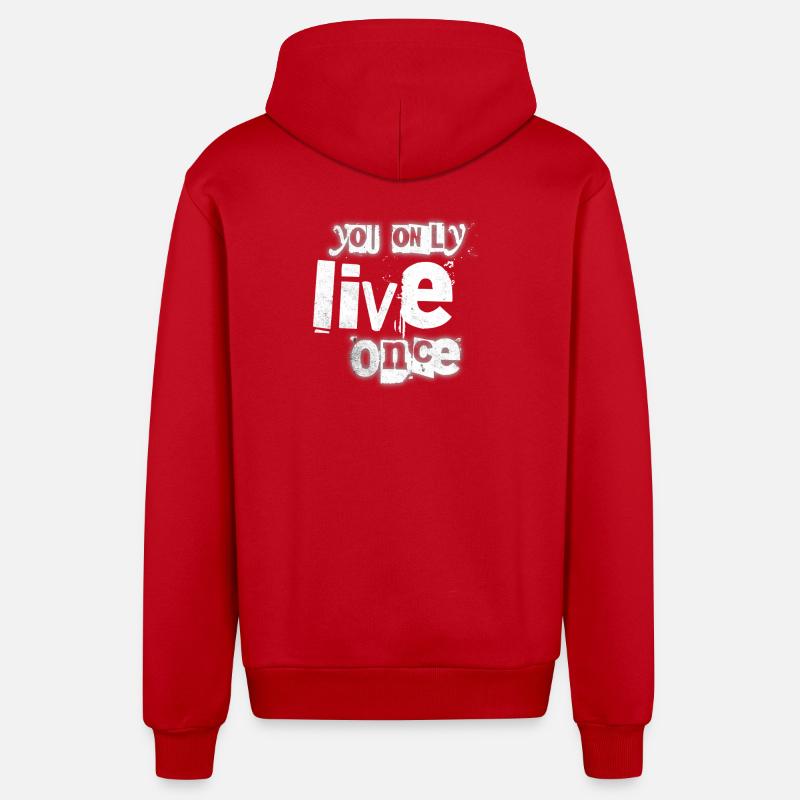 Nur Ein Leben - Organic Relaxed Kapuzenjacke Made in EU - Rot