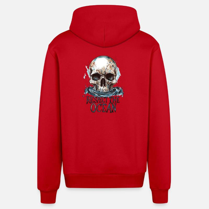 Plongeur Ocean Respect Dive - Veste à capuche bio décontractée fabriquée en UE - rouge