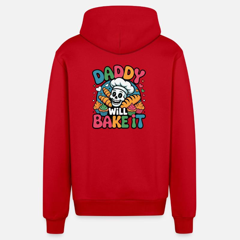 Daddy Will Bake It Skull Bakery - Organic Relaxed Kapuzenjacke Made in EU - Rot