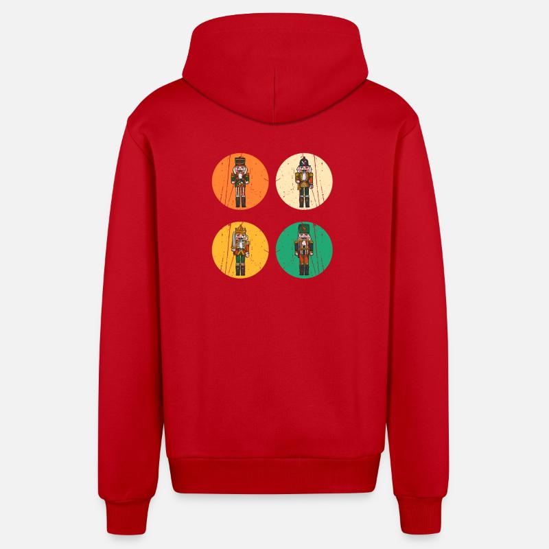 Noël du Casse-Noisette du Père Noël - Veste à capuche bio décontractée fabriquée en UE - rouge