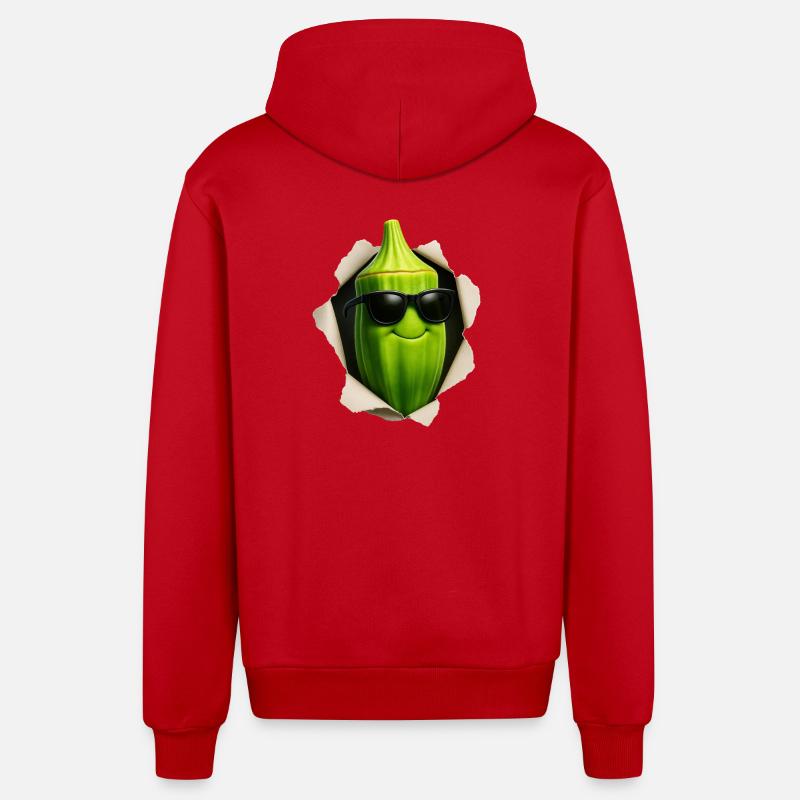 gombo - Veste à capuche bio décontractée fabriquée en UE - rouge