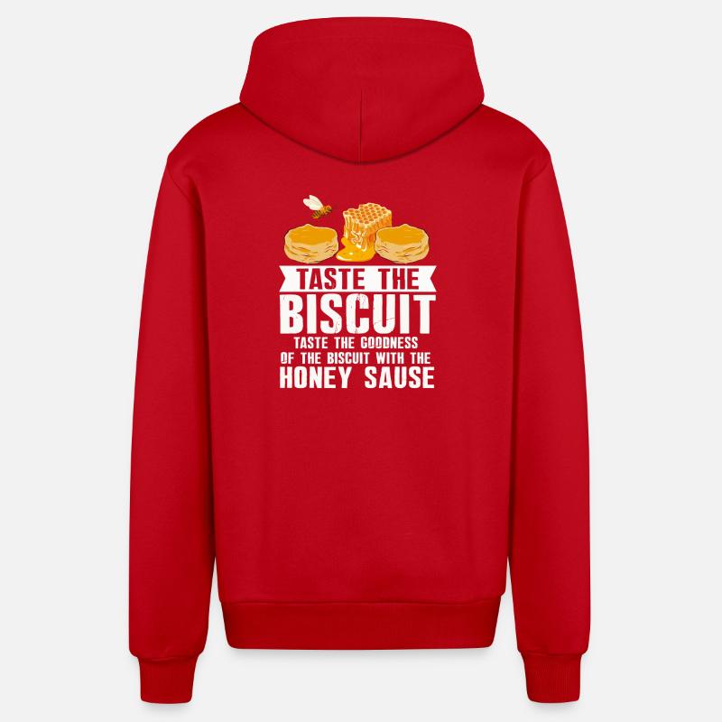 Probieren Sie den Biscuit-Honig-Tröpfel - Organic Relaxed Kapuzenjacke Made in EU - Rot