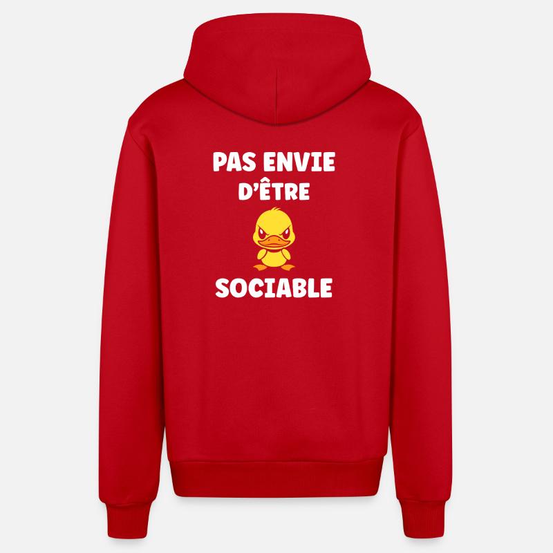 Ich will nicht gesellig sein - Organic Relaxed Kapuzenjacke Made in EU - Rot