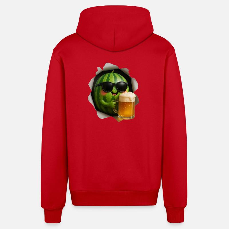 Bière pastèque - Veste à capuche bio décontractée fabriquée en UE - rouge
