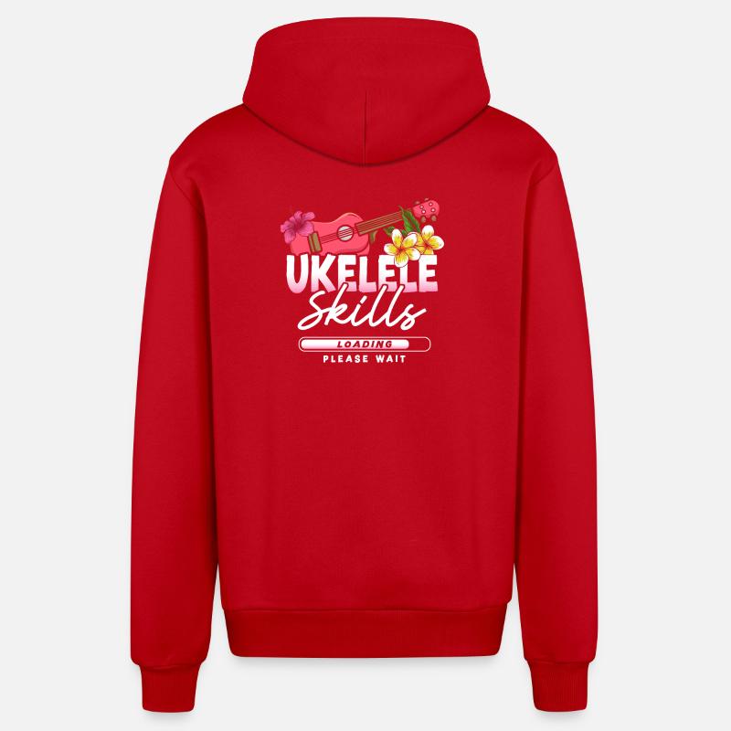 Ukulélé hawaïen ukélé ukulélé - Veste à capuche bio décontractée fabriquée en UE - rouge