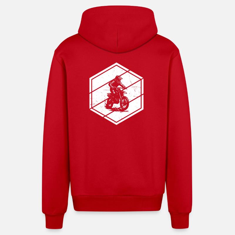 Conception compacte du motocross - Veste à capuche bio décontractée fabriquée en UE - rouge