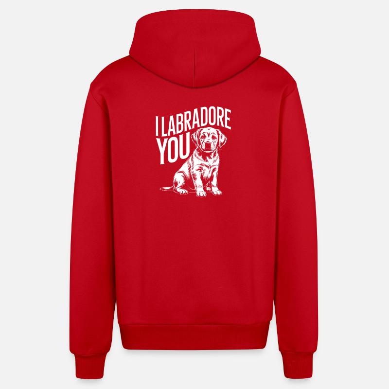 Moi, Labrador, toi - Veste à capuche bio décontractée fabriquée en UE - rouge