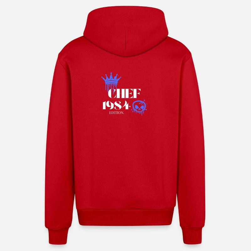 Édition Chef 1984 41e anniversaire Déclaration - Veste à capuche bio décontractée fabriquée en UE - rouge