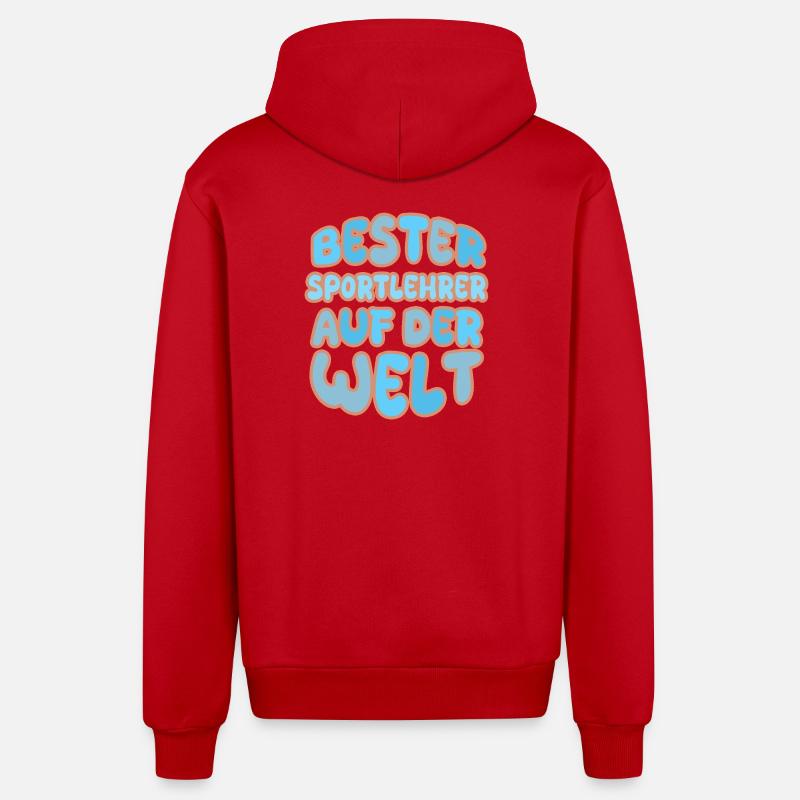 Enseignant d’éducation physique comme vocation - Veste à capuche bio décontractée fabriquée en UE - rouge