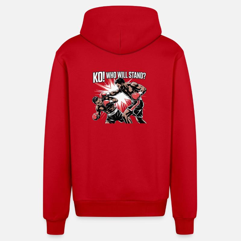 Explosion graphique de boxe par KO Showdown - Veste à capuche bio décontractée fabriquée en UE - rouge