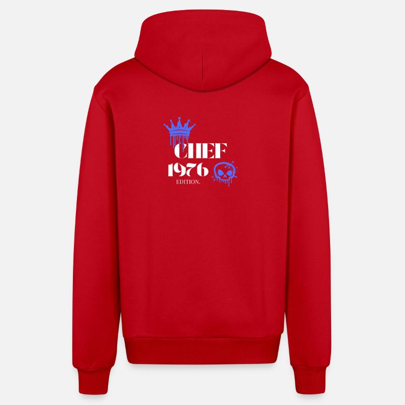 Édition Chef 1976 49e anniversaire Déclaration - Veste à capuche bio décontractée fabriquée en UE - rouge