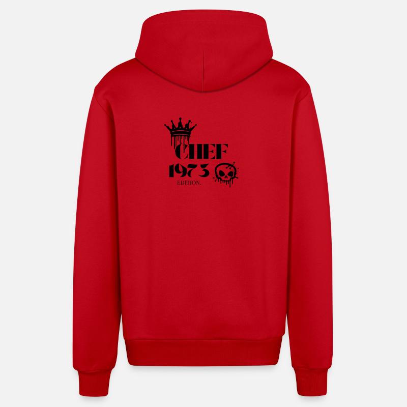 Édition Chef 1973 52 Anniversaire Diction - Veste à capuche bio décontractée fabriquée en UE - rouge