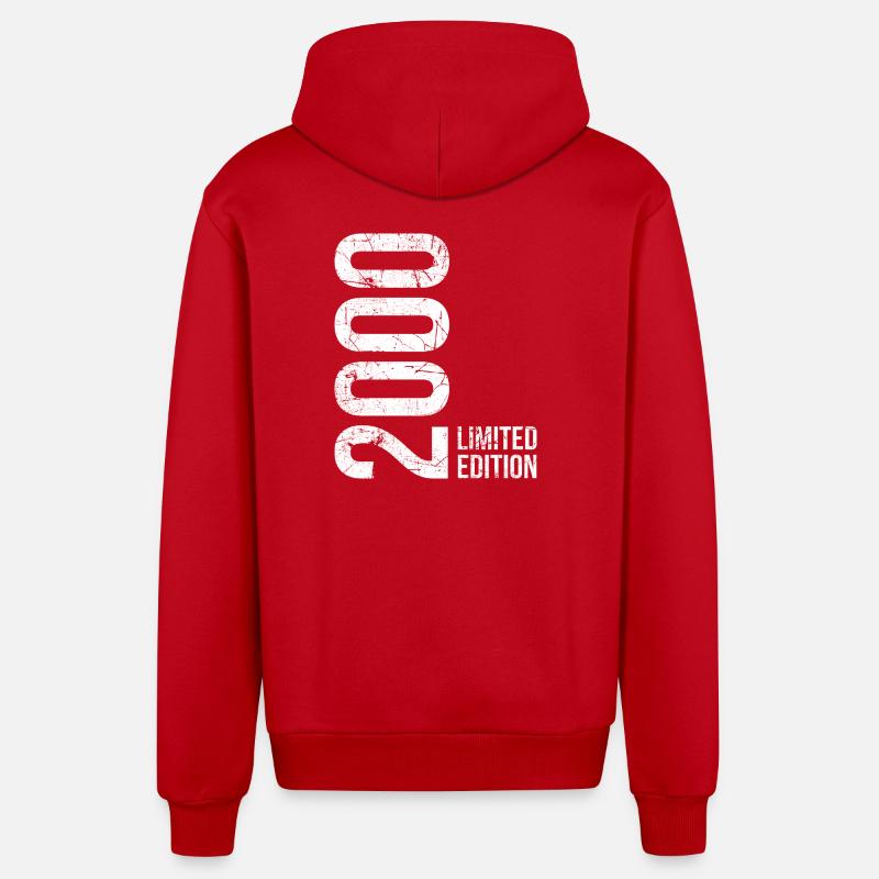 26e anniversaire, Édition limitée 2000 - Veste à capuche bio décontractée fabriquée en UE - rouge