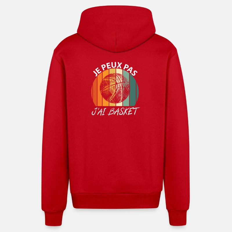 Je peux pas J'ai Basket - Veste à capuche bio décontractée fabriquée en UE - rouge