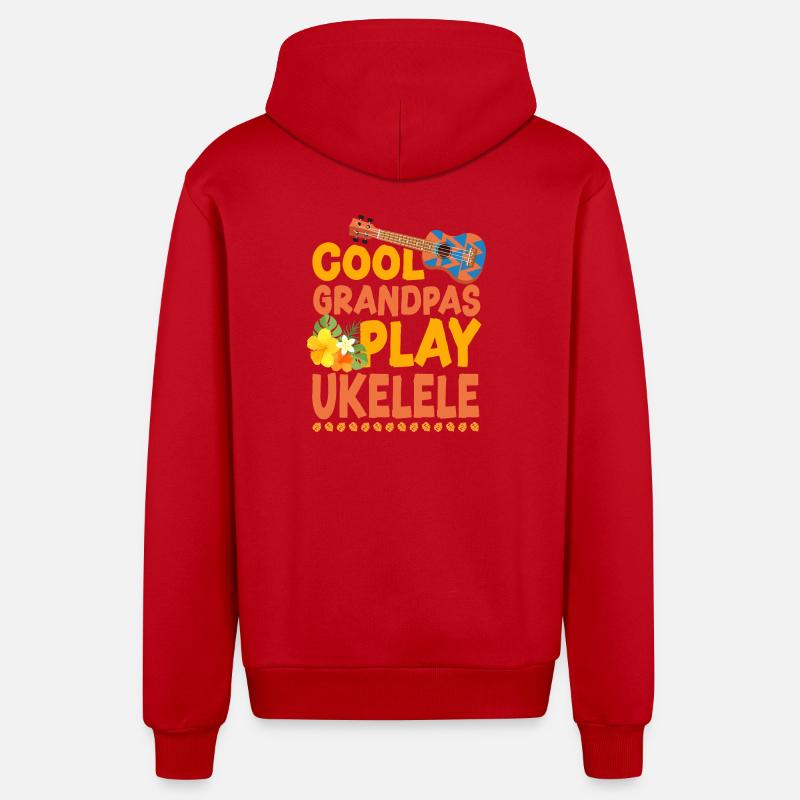 Ukulélé hawaïen uke Grand-parents cool - Veste à capuche bio décontractée fabriquée en UE - rouge