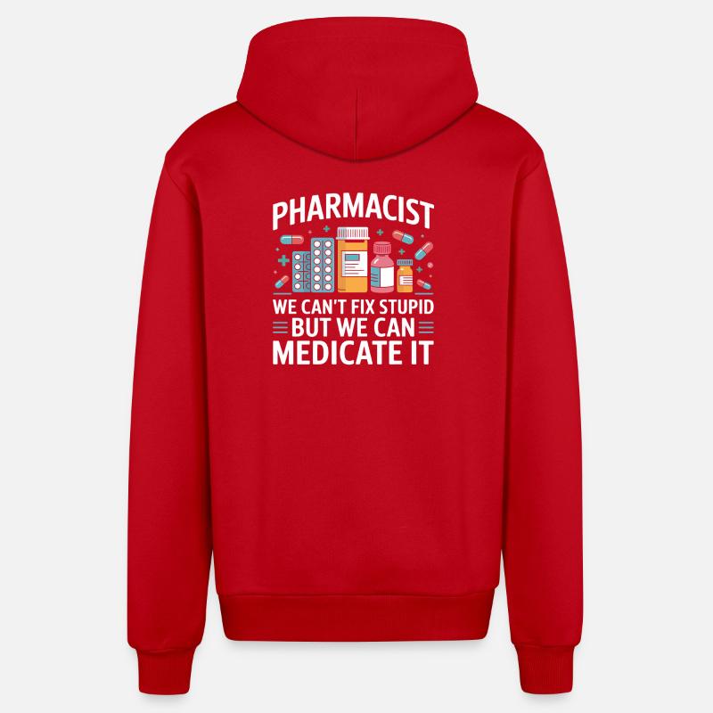 Apotheker Spruch: Medicate It - Organic Relaxed Kapuzenjacke Made in EU - Rot