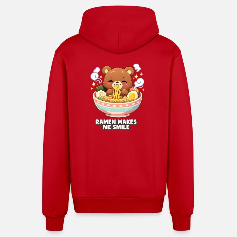 Ramen makes me smile - Organic Relaxed Kapuzenjacke Made in EU - Rot