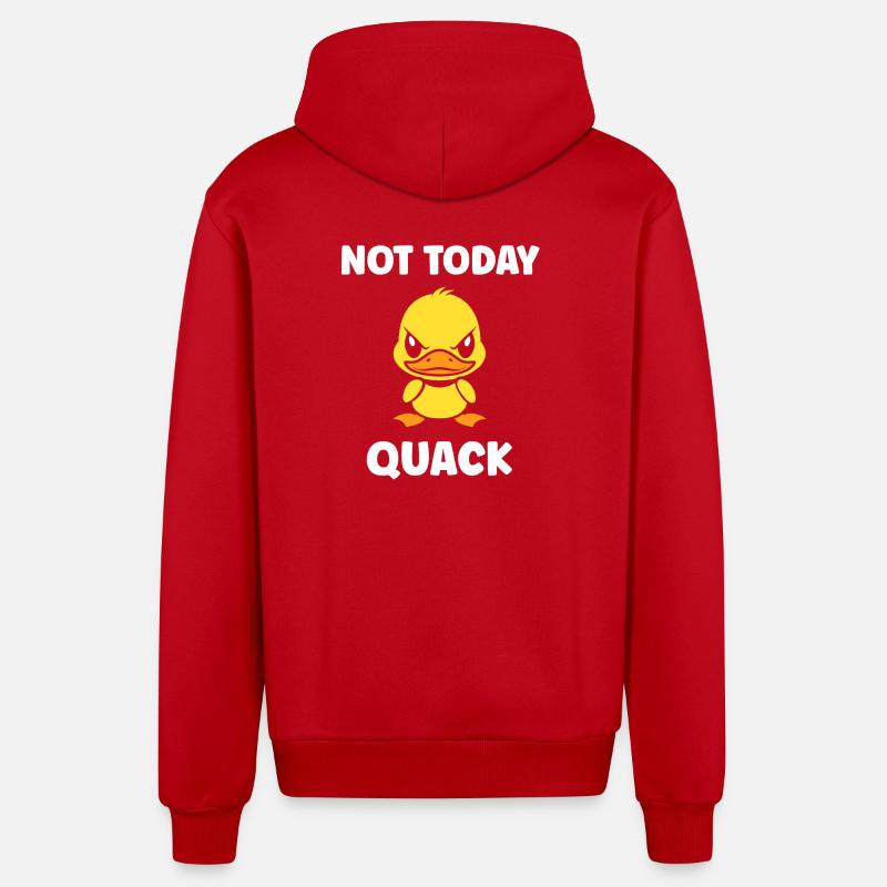 Canard Grognon Pas Aujourd'hui - Veste à capuche bio décontractée fabriquée en UE - rouge