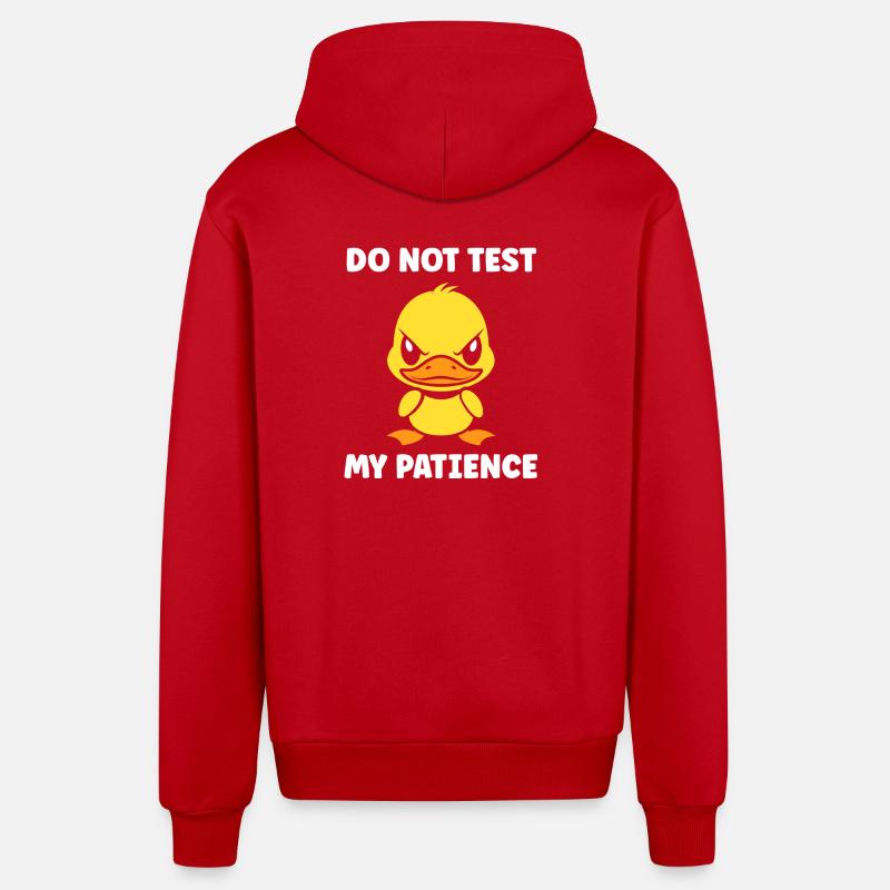Grumpy Duckling Patience - Organic Relaxed Kapuzenjacke Made in EU - Rot