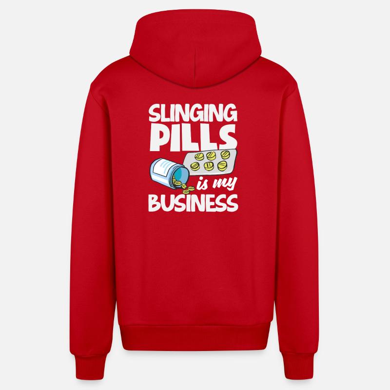 Pharmacien Technicien Pharmaceutique - Veste à capuche bio décontractée fabriquée en UE - rouge