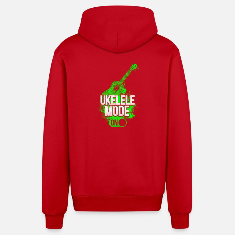 Mode du ukulélé hawaïen ukélé - Veste à capuche bio décontractée fabriquée en UE - rouge