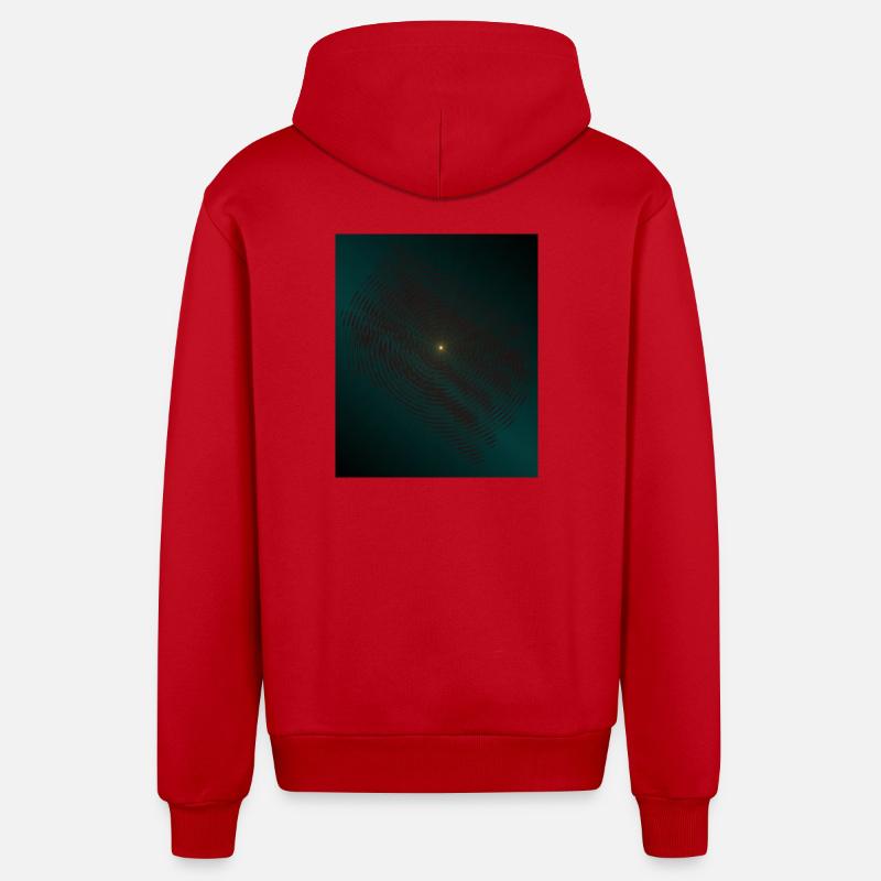 Spirale de lutte turquoise au centre - Veste à capuche bio décontractée fabriquée en UE - rouge