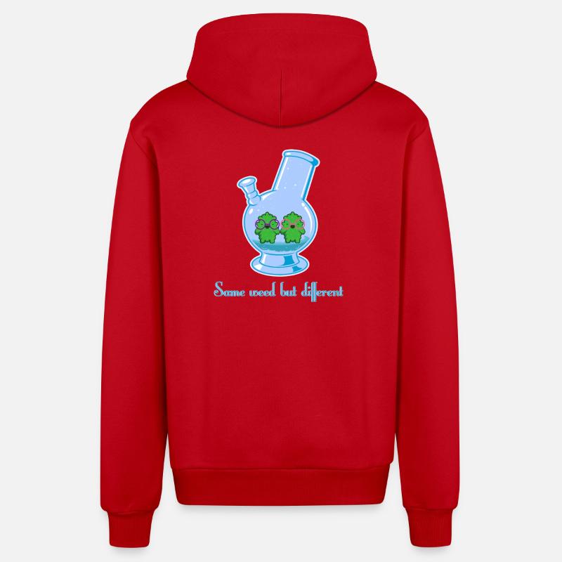 Same weed but different - Organic Relaxed Hooded Jacket Made in EU - red