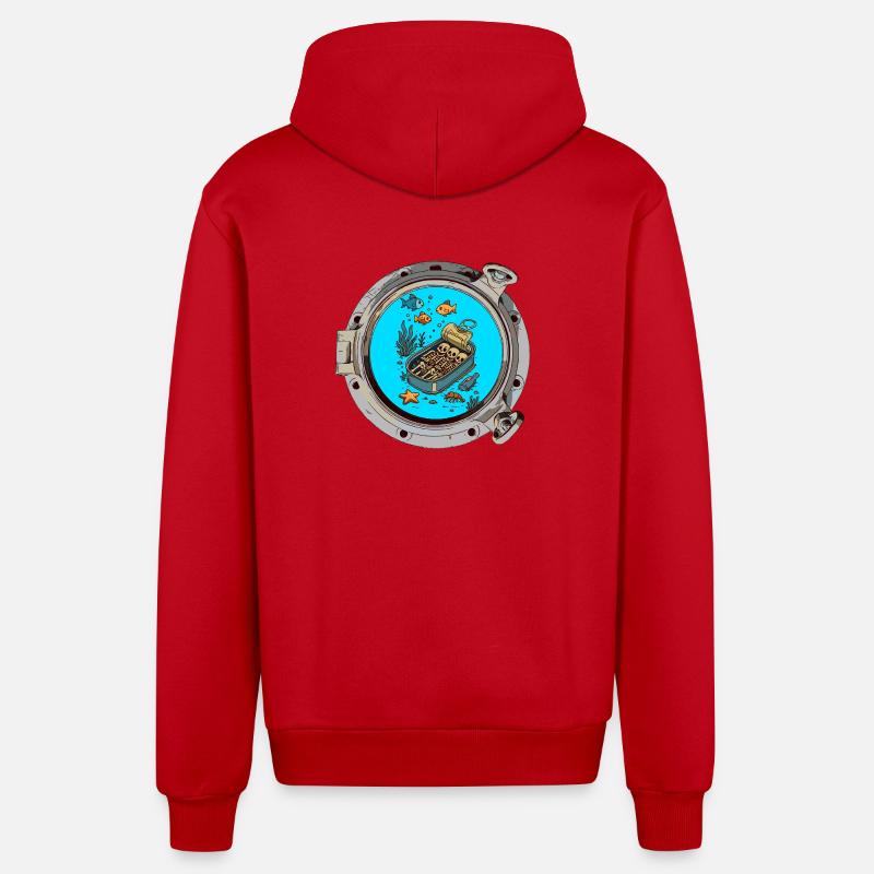 dormir dans une boîte - Veste à capuche bio décontractée fabriquée en UE - rouge
