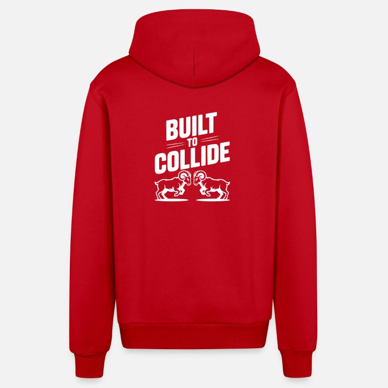 Construit pour entrer en collision - Veste à capuche bio décontractée fabriquée en UE - rouge