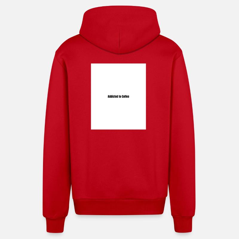Coffee-addicted minimalist statement - Organic Relaxed Hooded Jacket Made in EU - red