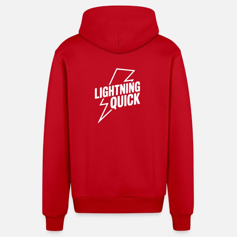 Éclair - Veste à capuche bio décontractée fabriquée en UE - rouge