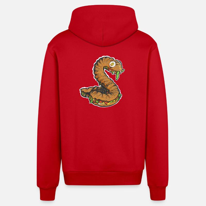 Le Snacking Snake - Veste à capuche bio décontractée fabriquée en UE - rouge