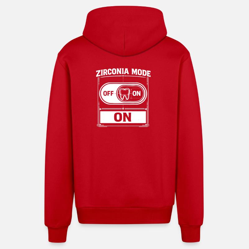 Technicien dentaire – Zirconia Mode - Veste à capuche bio décontractée fabriquée en UE - rouge