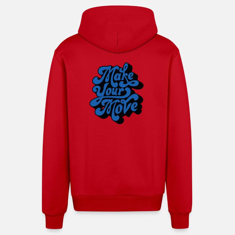 Faites votre mouvement – Style rétro - Veste à capuche bio décontractée fabriquée en UE - rouge
