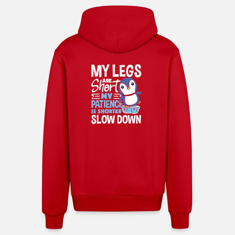 Attends-moi, j’ai de petites jambes - Veste à capuche bio décontractée fabriquée en UE - rouge