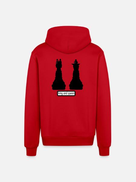 king_and_queen - Organic Relaxed Kapuzenjacke Made in EU - Rot