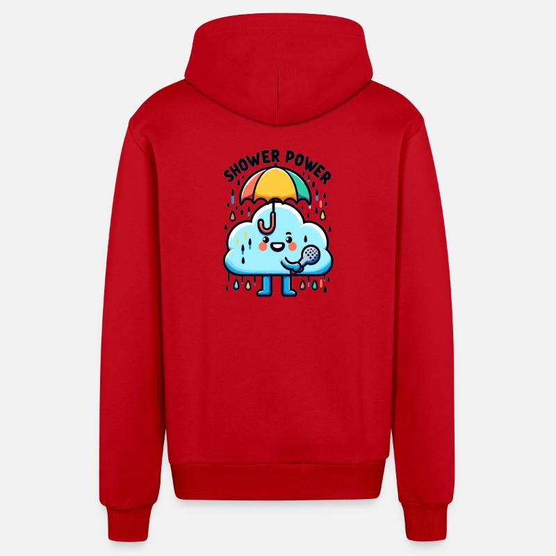 Chanson du Nuage Regenkraft avec micro - Veste à capuche bio décontractée fabriquée en UE - rouge