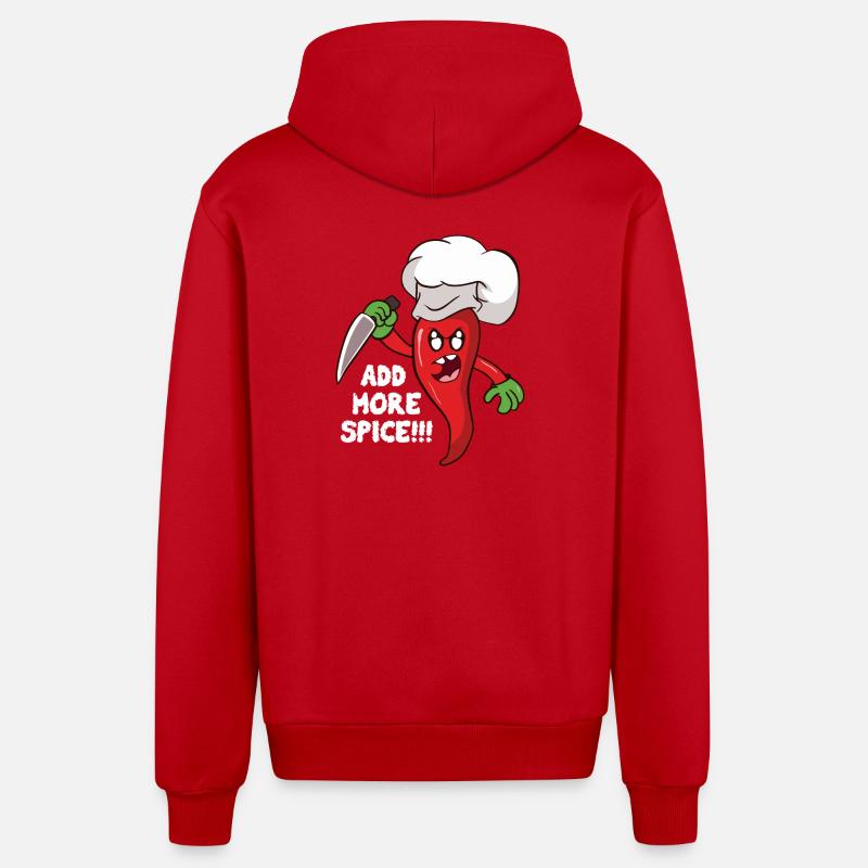 Plus d’assaisonnement Cuisinier chili - Veste à capuche bio décontractée fabriquée en UE - rouge