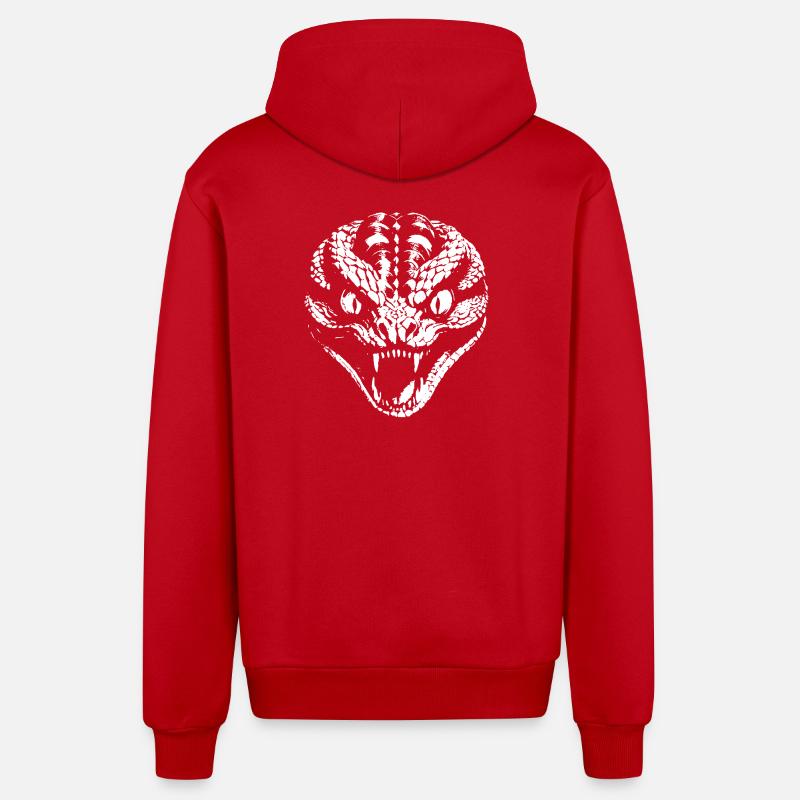 Snake - Organic Relaxed Hooded Jacket Made in EU - red
