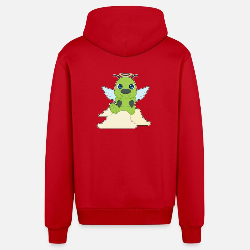 Ailes d’ange chenille - Veste à capuche bio décontractée fabriquée en UE - rouge