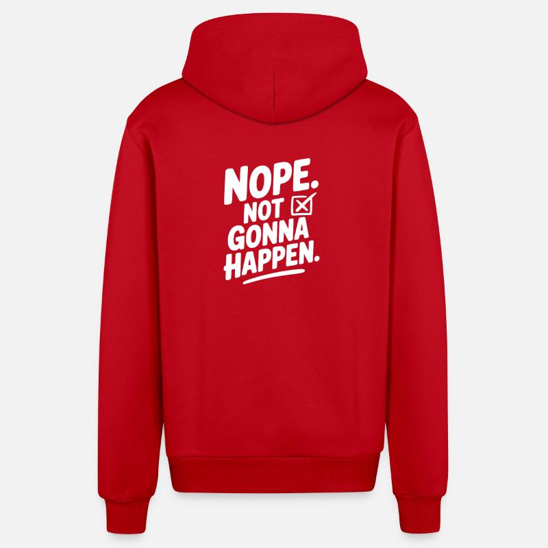 Nein. Das wird nicht passieren. - Organic Relaxed Kapuzenjacke Made in EU - Rot