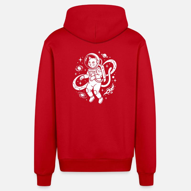 Kitty exploratrice spatiale - Veste à capuche bio décontractée fabriquée en UE - rouge