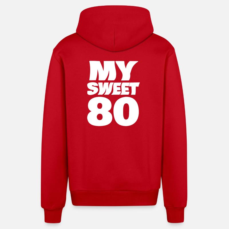Daim 80 - Veste à capuche bio décontractée fabriquée en UE - rouge