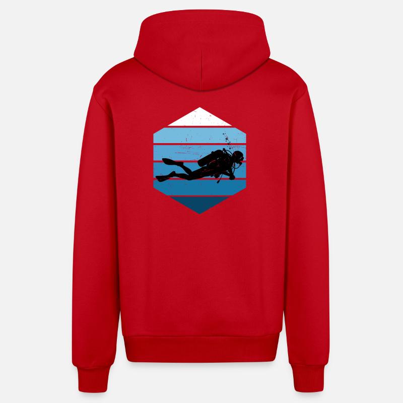 Concentration pure de plongée - Veste à capuche bio décontractée fabriquée en UE - rouge