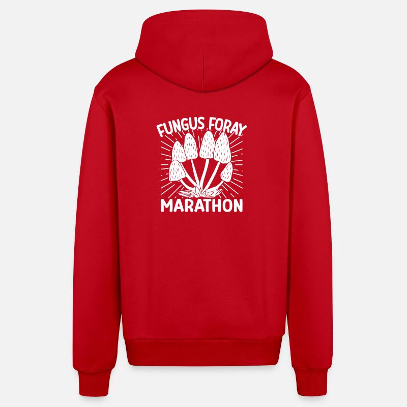 Champignon Marathon Champignon Morille - Veste à capuche bio décontractée fabriquée en UE - rouge