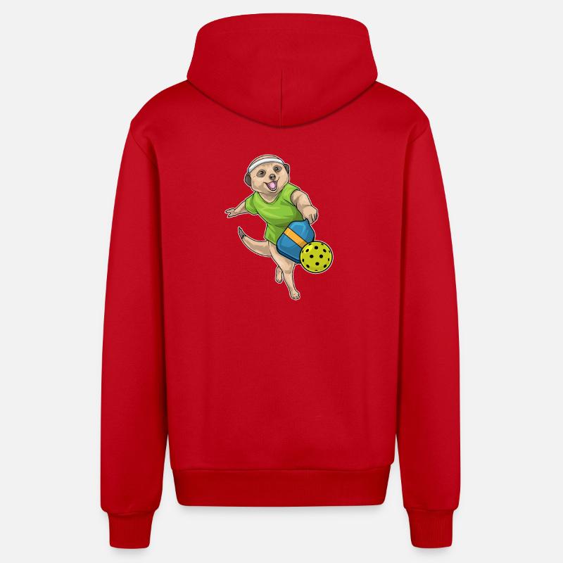 Erdmännchen Pickleball - Organic Relaxed Kapuzenjacke Made in EU - Rot