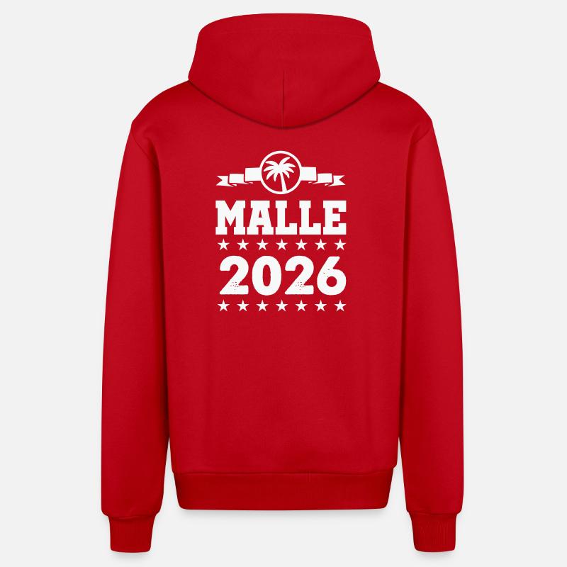 Mallorca 2026 Palmen - Organic Relaxed Kapuzenjacke Made in EU - Rot