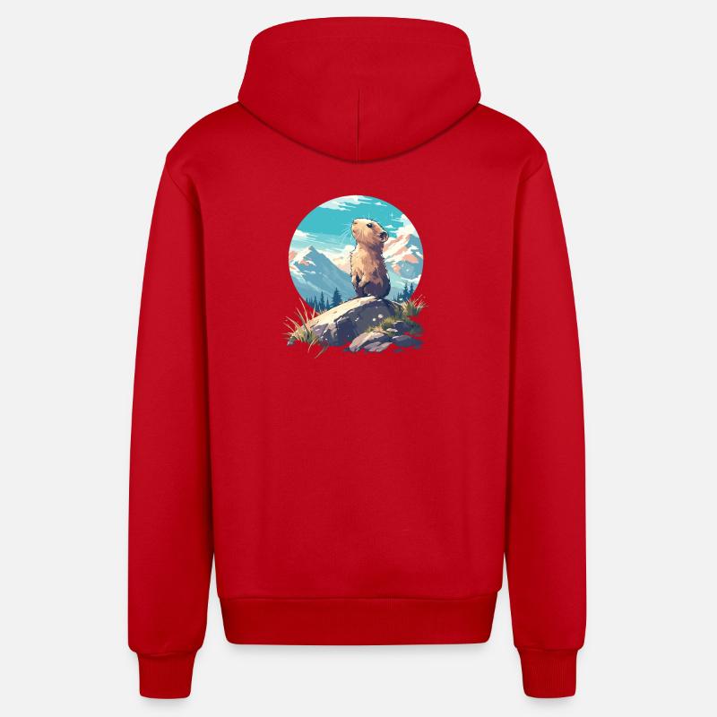 Lemmings Lemming - Veste à capuche bio décontractée fabriquée en UE - rouge