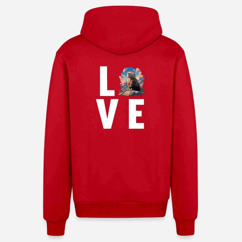 Lemmings Lemming - Veste à capuche bio décontractée fabriquée en UE - rouge